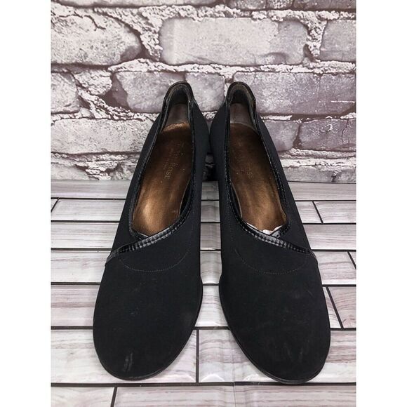 Taryn Rose Black Textile Leather Trim Closed High Heels Women’s Sz 39EU/8.5M US - Picture 13 of 16